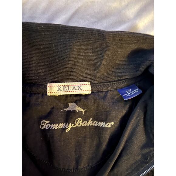 Tommy Bahama Relax Black Half-Zip Pullover Sweatshirt Size Small 100% Cotton - Picture 3 of 7